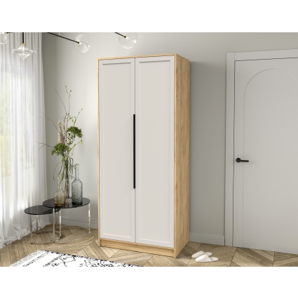 Шкаф распашной Тренд КТ-Ш2 (Дуб золотой ЛДСП/ Кашемир ЛМДФ) Ш918 В2128 Г547 Шкаф распашной Тренд КТ-Ш2 (Дуб золотой ЛДСП/ Кашемир ЛМДФ) Ш918 В2128 Г547